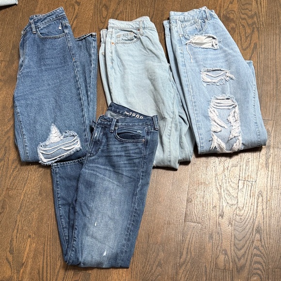 GAP Pants - Womans size 4  Denim Jeans Bundle in Dark Blue, Light Blue, and Medium Blue